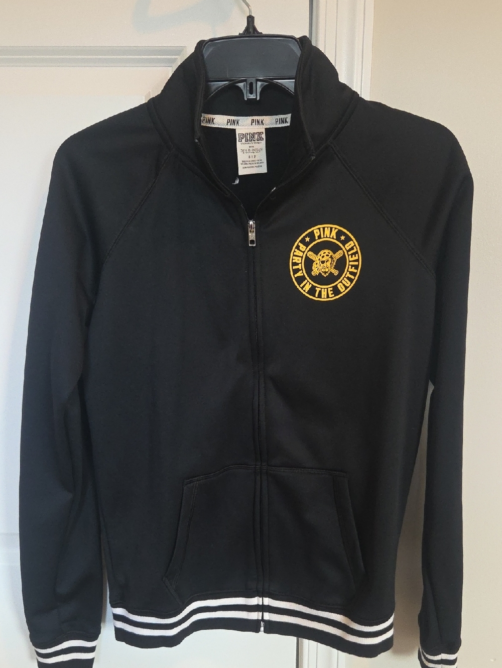 PINK Victoria's Secret Black Zip-Up Jacket with Pittsburgh Pirates Logo